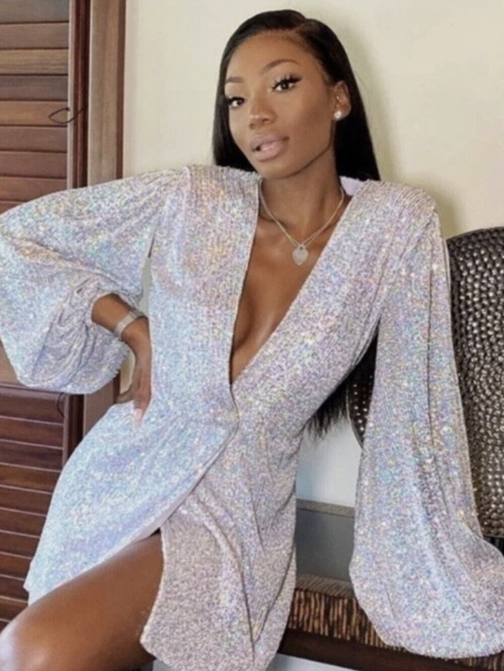 House of CB Verina Dress in Silver
